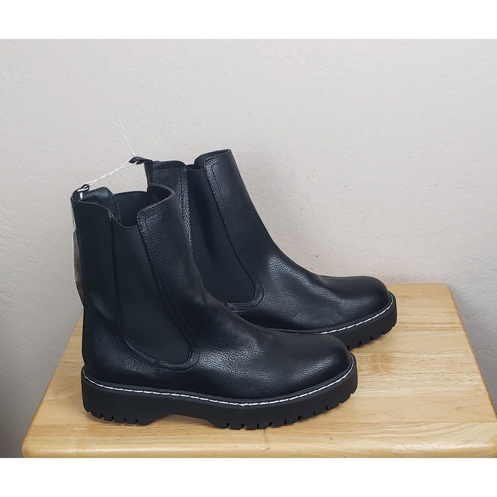 Sincerely Jules Black Lug Sole Chelsea Boots Womens 9.5M Gothic Grunge Chunky